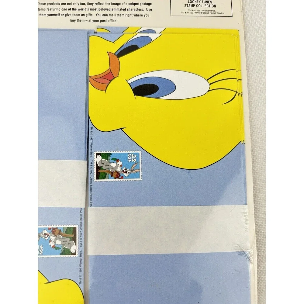 New-1997 Hallmark Looney‎ Tunes Stamp Collection Stationery Kit Tweety Bird